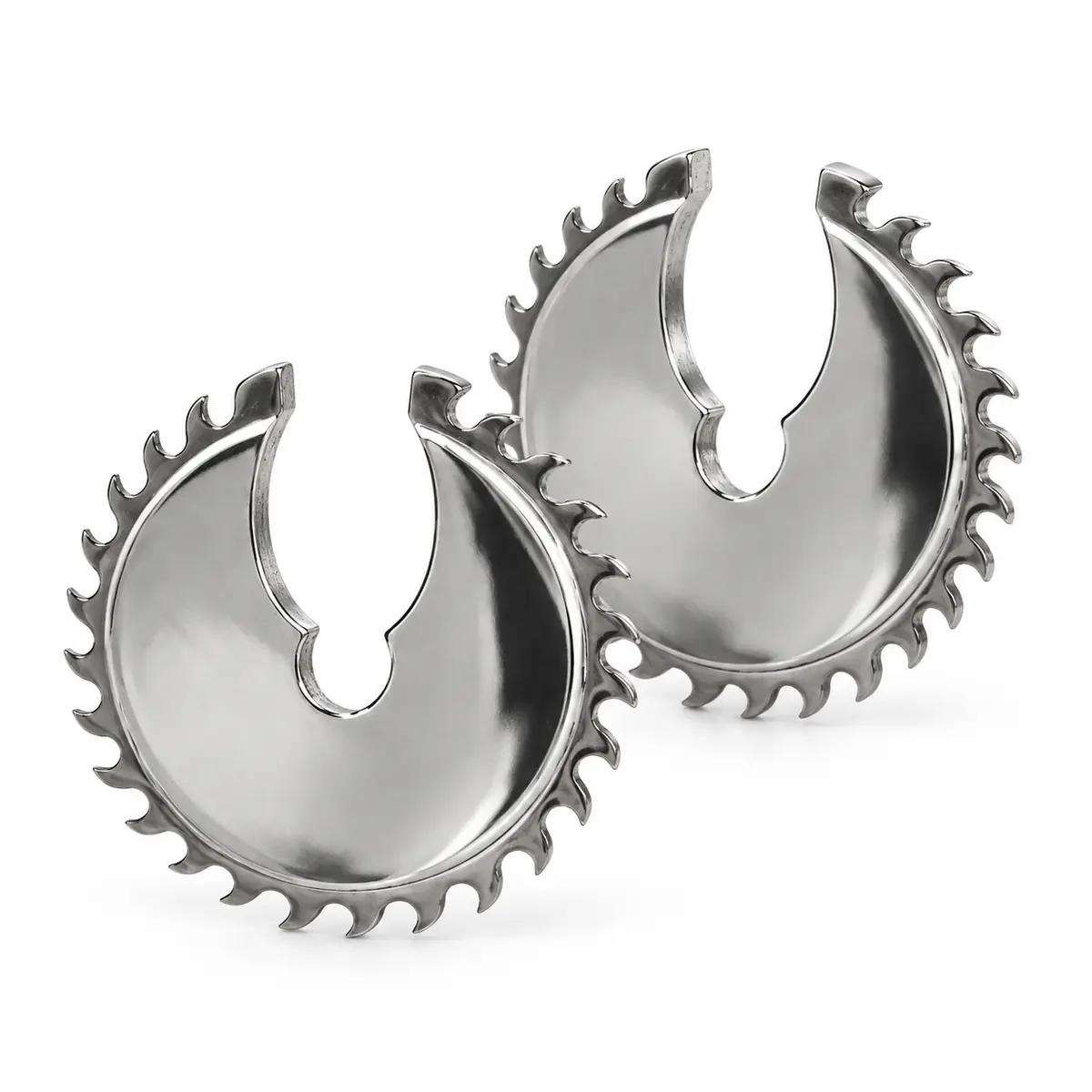Circular Saw Blade Ear Cuff, No Piercing Punk Ear Clip, Industrial Gothic Statement Jewelry for Women & Men - 1_Pair