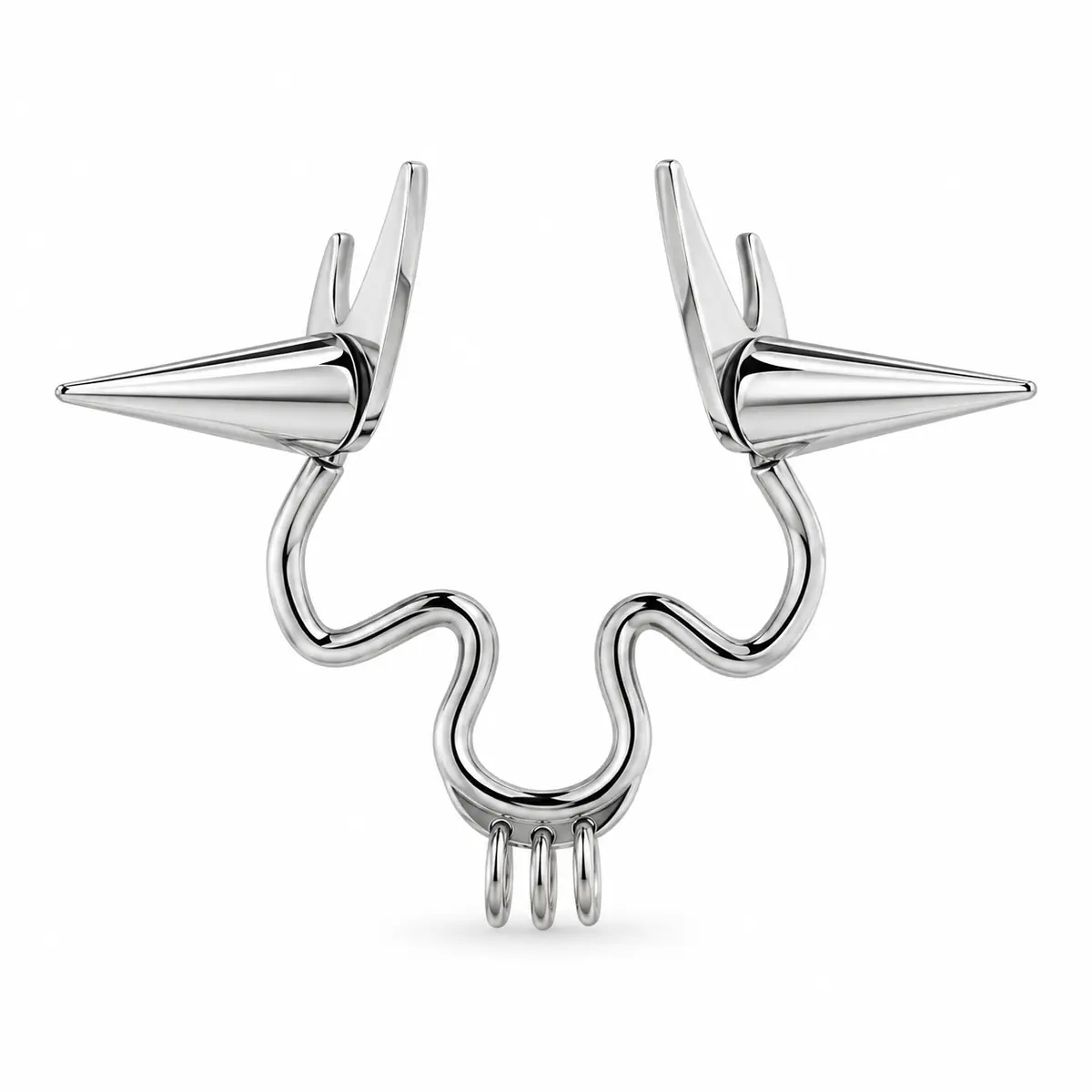 Spike Cone Fake Septum Ring, No Piercing Nose Clip, Punk Alternative Faux Nose Ring for Women & Men - 1_pcs