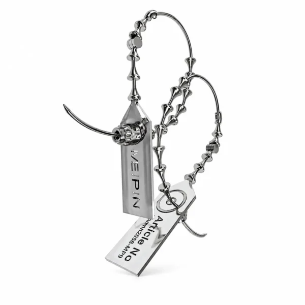 Industrial Punk Safety Pin Tag Earrings, Asymmetrical ID Tag Dangle Earrings, Edgy Alternative Y2K Jewelry