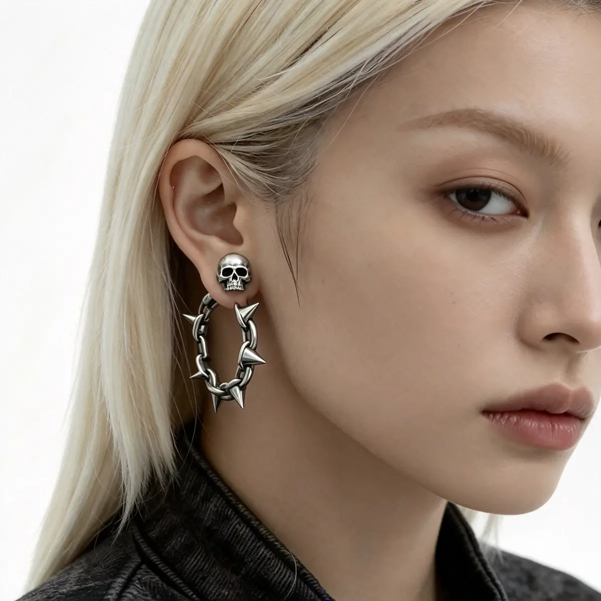 Spike Rivet Stud Earrings Alloy Independent Design Punk Subculture Streetwear Unisex Jewelry - product image