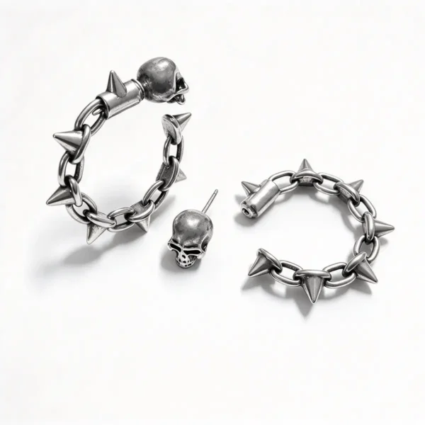 Spike Rivet Stud Earrings Alloy Independent Design Punk Subculture Streetwear Unisex Jewelry