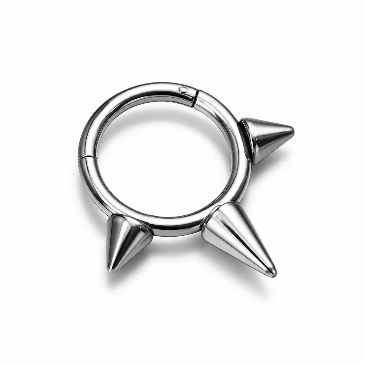 316L Stainless Steel Rivet Spike Clicker Ring, Multi-Use Septum Cartilage Ear European Punk Piercing Jewelry - Primary Color 1.2/8mm