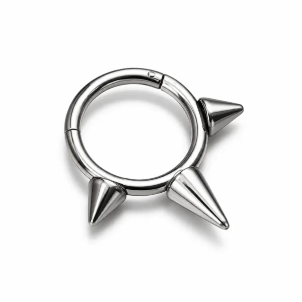 316L Stainless Steel Rivet Spike Clicker Ring, Multi-Use Septum Cartilage Ear European Punk Piercing Jewelry