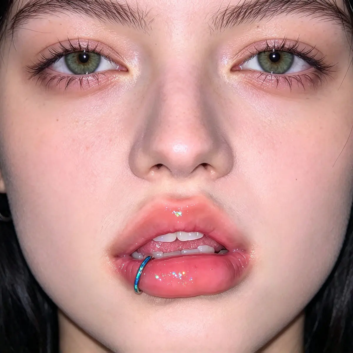 Sparkling Opal Clicker Piercing Jewelry, Multi-Use Lip Cartilage Ring, Minimalist Plain Band Daily Wear - product image