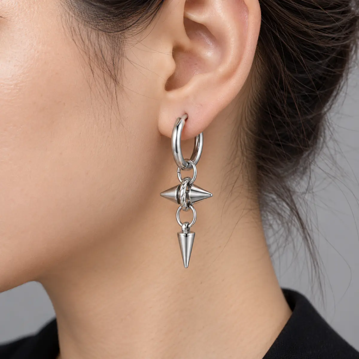 Fade-Resistant Spike Rivet Punk Earrings for Women, Y2K Alt Style, Unique Stud & Hoop Premium Ear Jewelry - product image