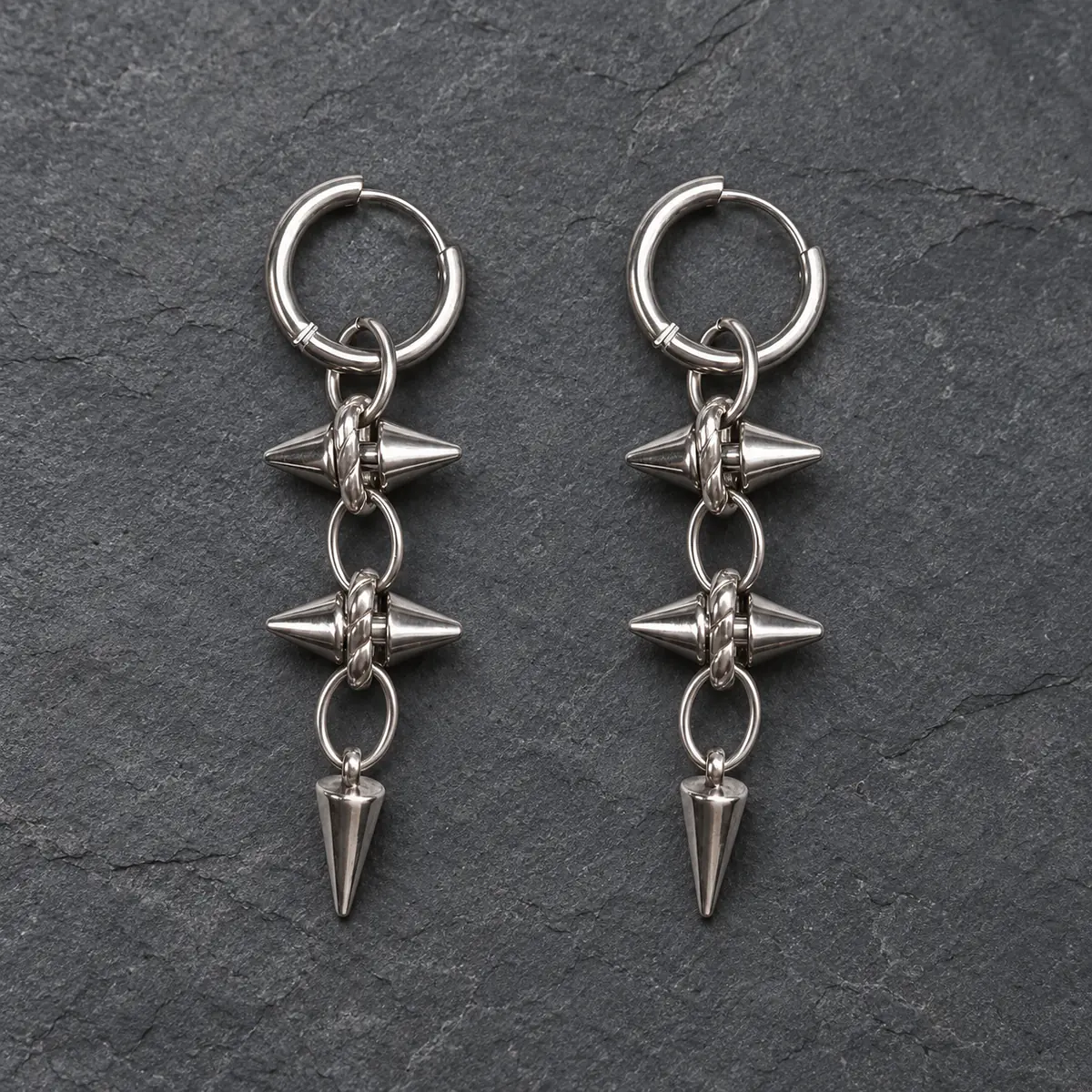 Fade-Resistant Spike Rivet Punk Earrings for Women, Y2K Alt Style, Unique Stud & Hoop Premium Ear Jewelry - product image