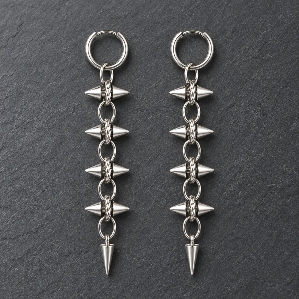 Fade-Resistant Spike Rivet Punk Earrings for Women, Y2K Alt Style, Unique Stud & Hoop Premium Ear Jewelry - product image