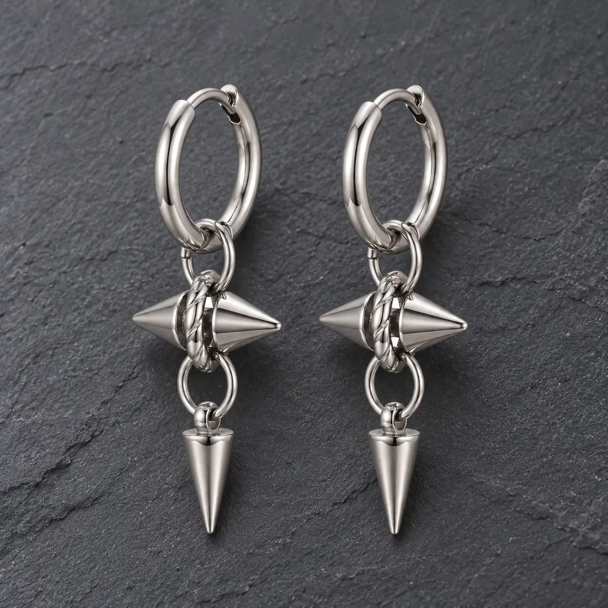 Fade-Resistant Spike Rivet Punk Earrings for Women, Y2K Alt Style, Unique Stud & Hoop Premium Ear Jewelry - product image