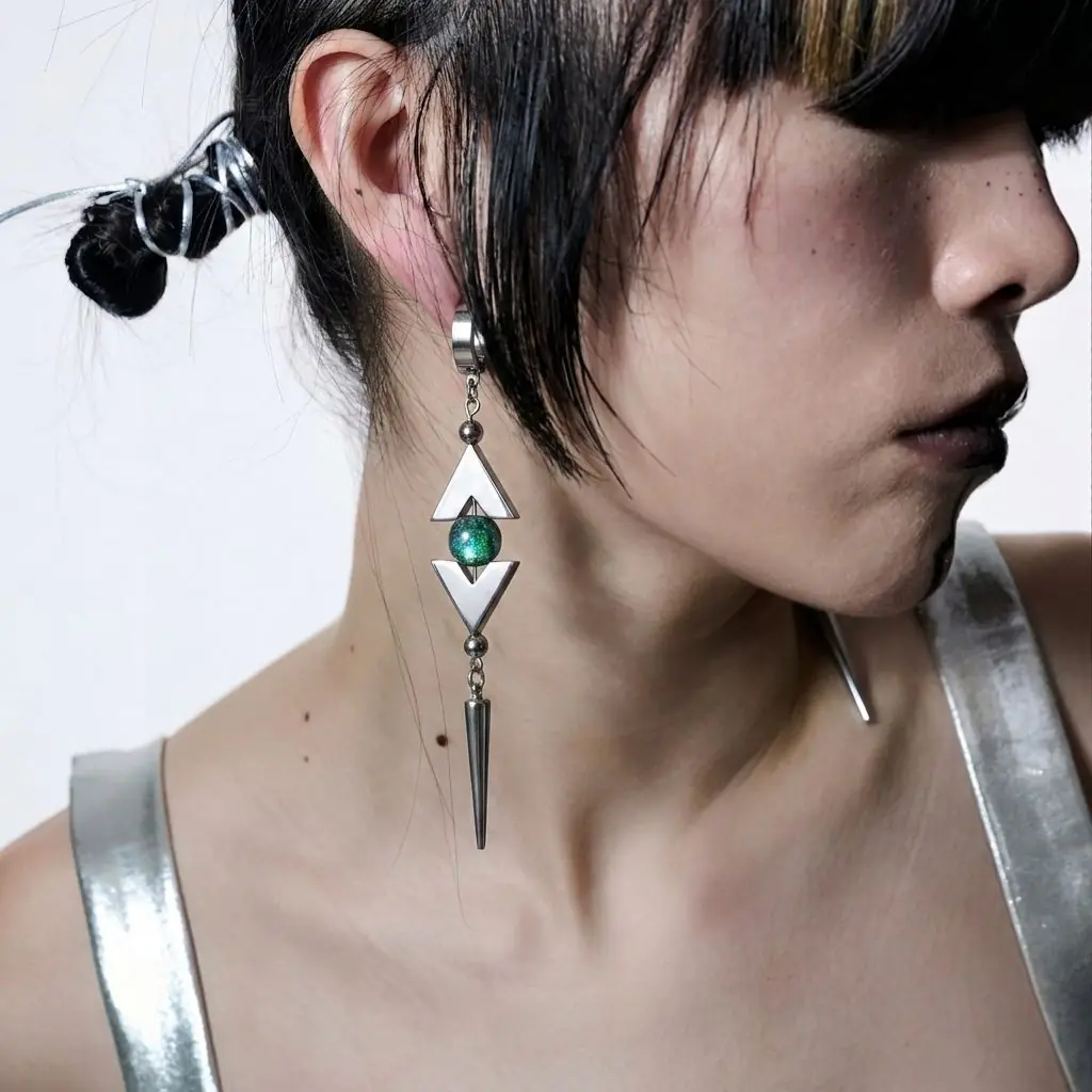 Vibrant Spike Rivet Punk Earrings for Women, Y2K Alt Style, Stud & Hoop Edgy Exaggerated Premium Ear Jewelry - product image