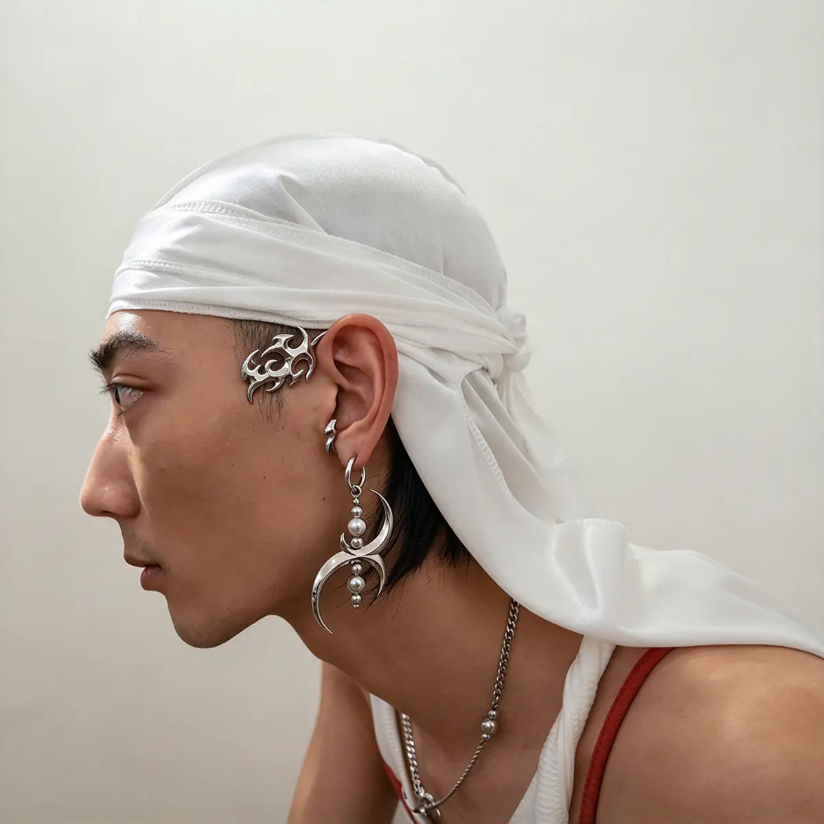 3D Cylinder Symbol Blade Punk Drop Earrings, Exaggerated Design, Unique Ins Aesthetic Edgy Women's Ear Jewelry - product image