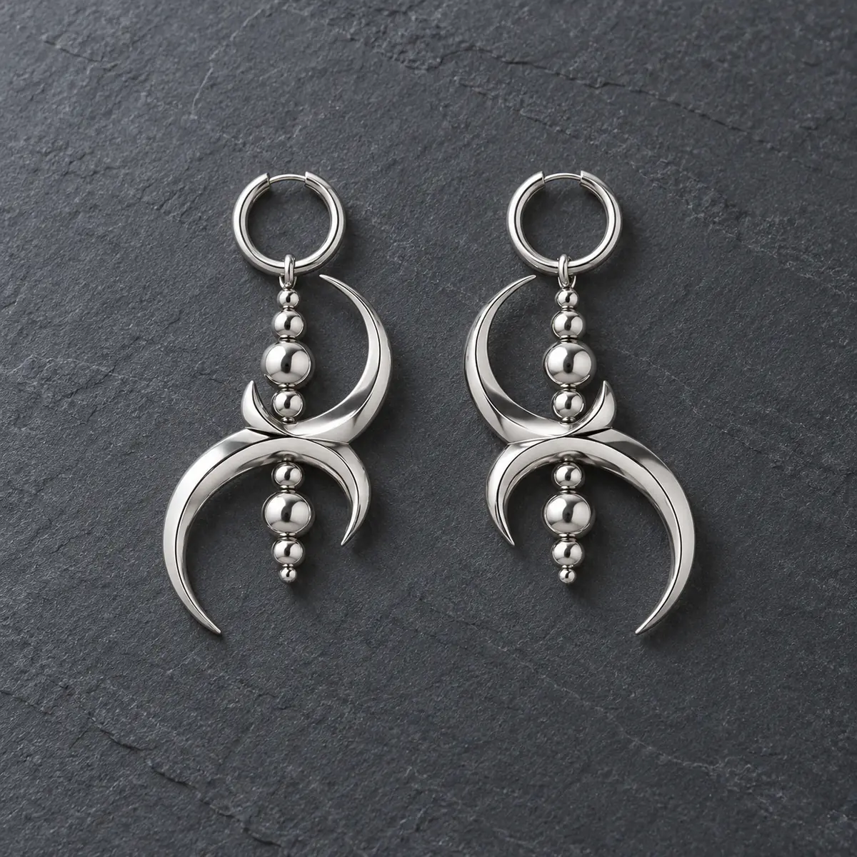 3D Cylinder Symbol Blade Punk Drop Earrings, Exaggerated Design, Unique Ins Aesthetic Edgy Women's Ear Jewelry - product image