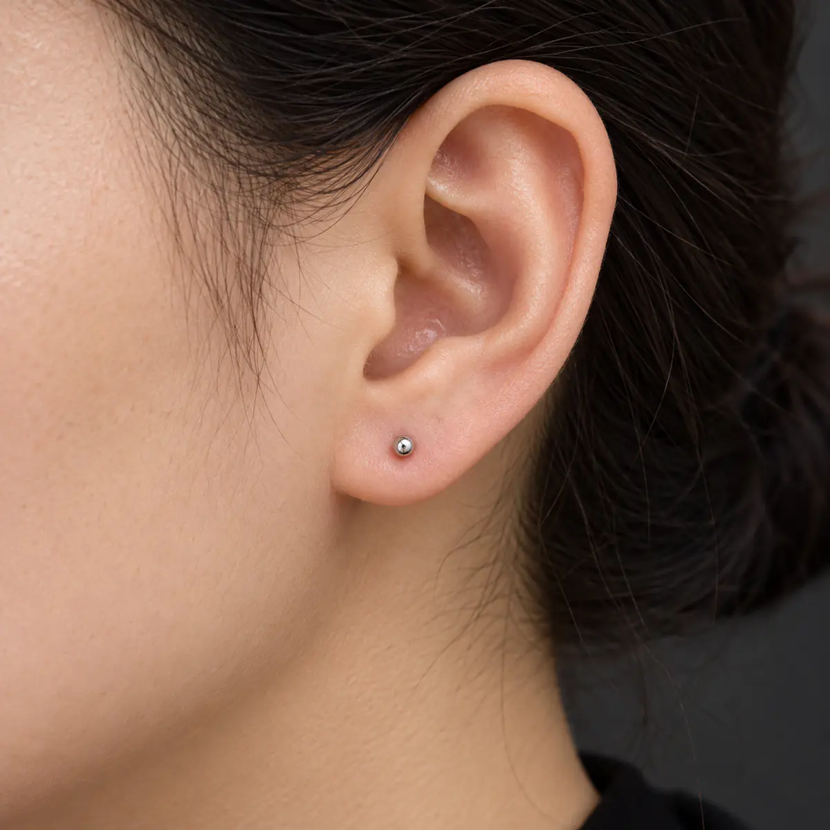 Threadless Push-In Stainless Steel Piercing Studs, Punk Crystal Inlaid, Hypoallergenic Ear Lip Stud European Style Body Jewelry - product image
