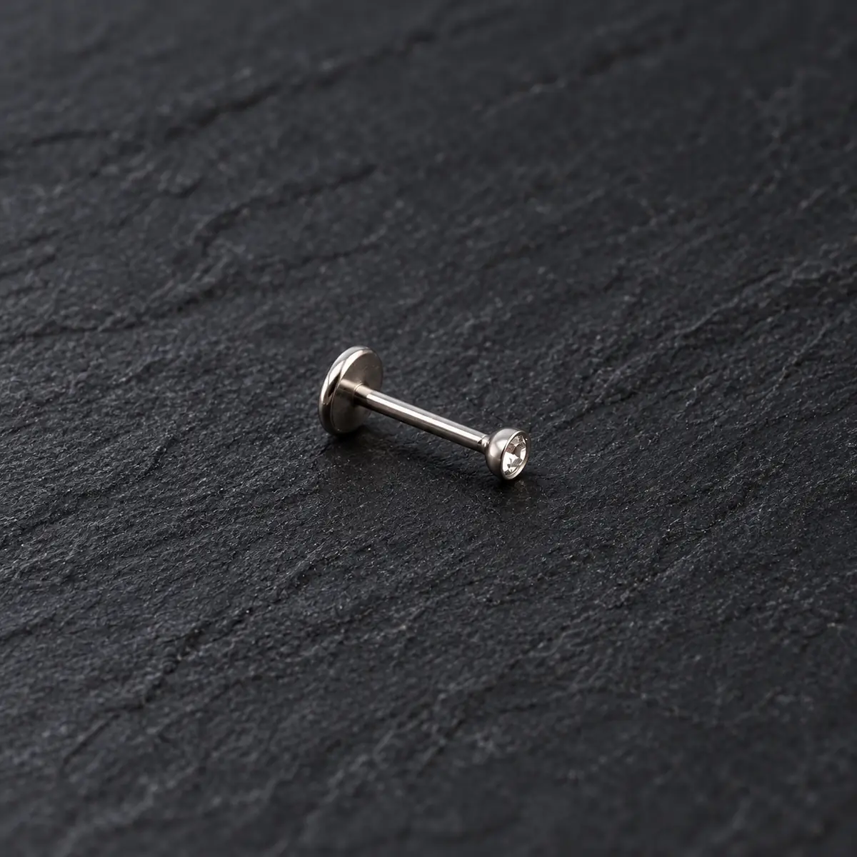 Threadless Push-In Stainless Steel Piercing Studs, Punk Crystal Inlaid, Hypoallergenic Ear Lip Stud European Style Body Jewelry - product image
