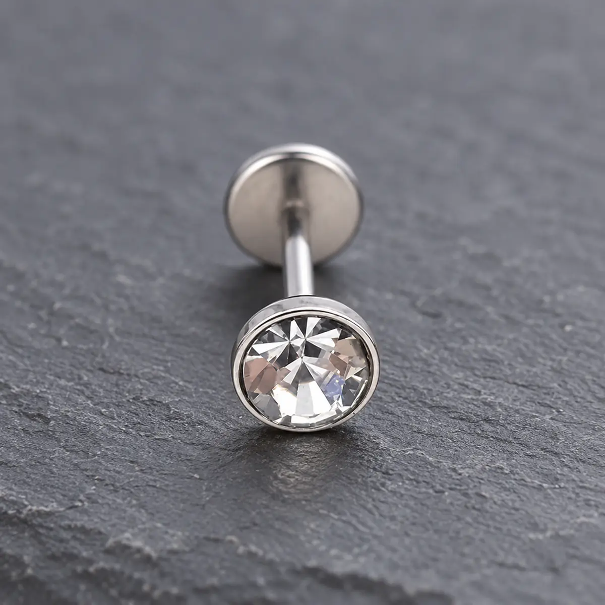 0.8mm Threadless Flat Back Stainless Steel Piercing Studs, Sparkling Tiny CZ Zircon, Healing Friendly Ear Lip Conch Cartilage Jewelry - product image